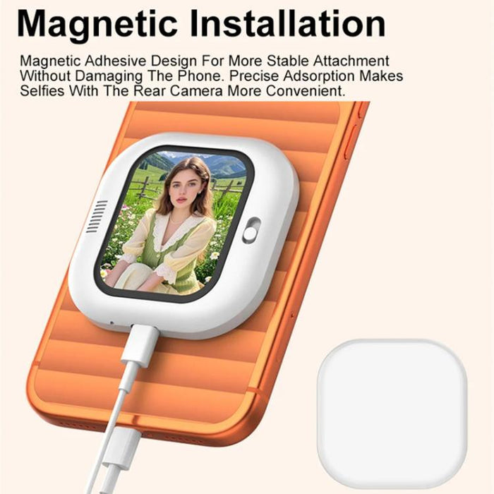 Espejo selfie magnético con cable para smartphone X3 con pantalla trasera para selfies, X3 Wired