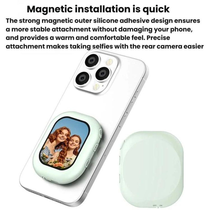 Espejo para selfies inalámbrico T3 con pantalla magnética trasera para selfies, T3 Wireless