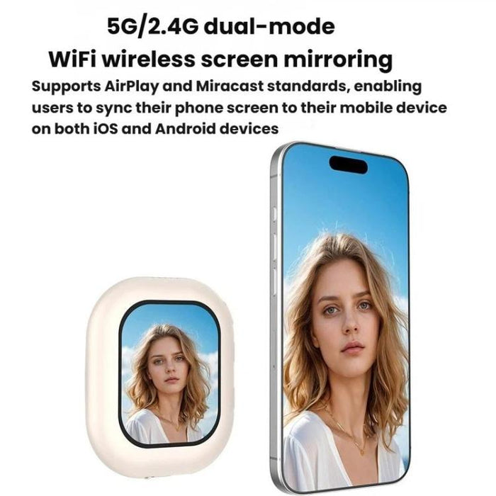 Espejo para selfies inalámbrico T3 con pantalla magnética trasera para selfies, T3 Wireless