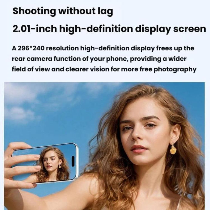 Espejo para selfies inalámbrico T3 con pantalla magnética trasera para selfies, T3 Wireless