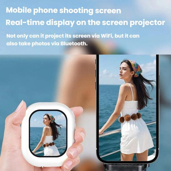 Espejo para selfies inalámbrico T3 con pantalla magnética trasera para selfies, T3 Wireless