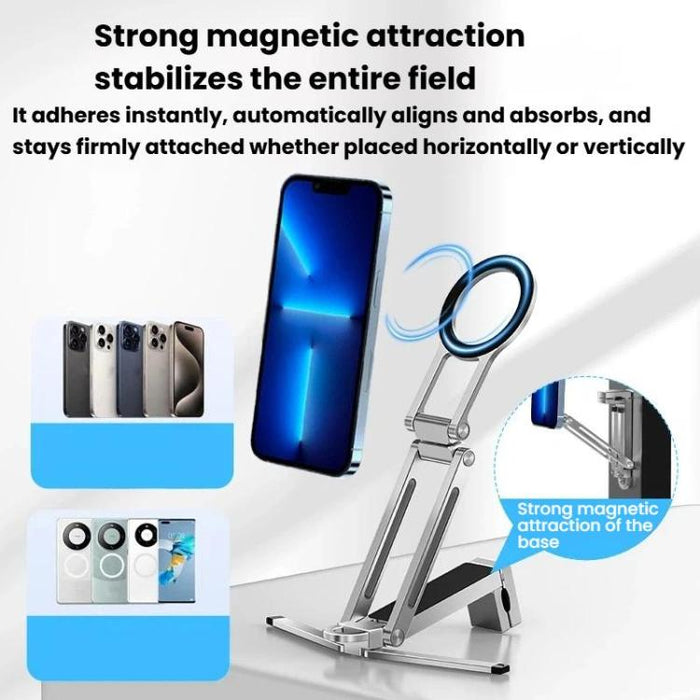 Soporte magnético plegable ultrafino para teléfono de escritorio, trípode portátil para teléfono