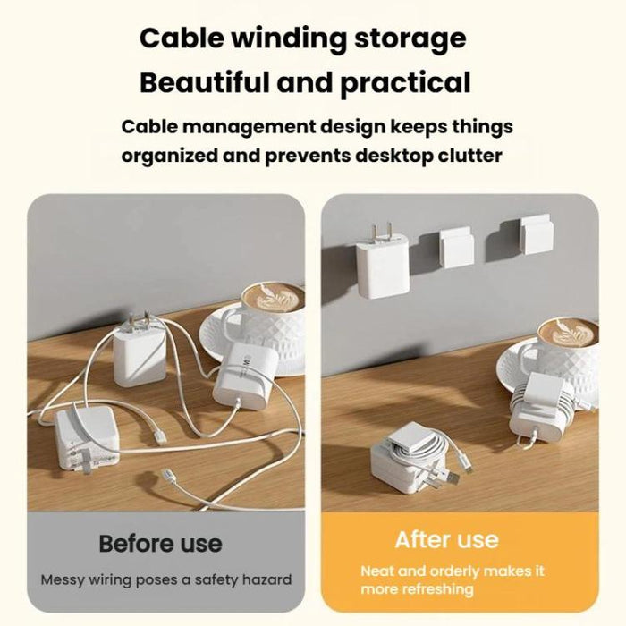 2 soportes para cargador de teléfono, clip para cable de carga, gancho organizador