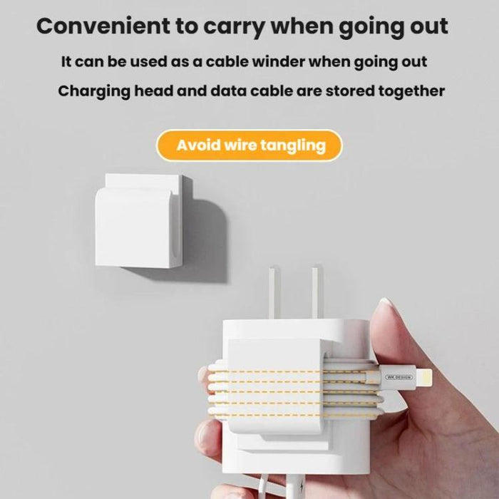 2 soportes para cargador de teléfono, clip para cable de carga, gancho organizador