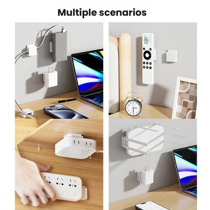 2 soportes para cargador de teléfono, clip para cable de carga, gancho organizador