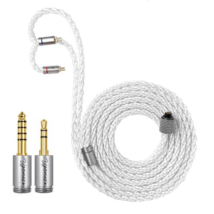 Cable para auriculares de doble pin mejorado con cobre monocristalino, longitud: 1,2 m, 3.5mm+4.4mm, 3.5mm+4.4mm+Type-C