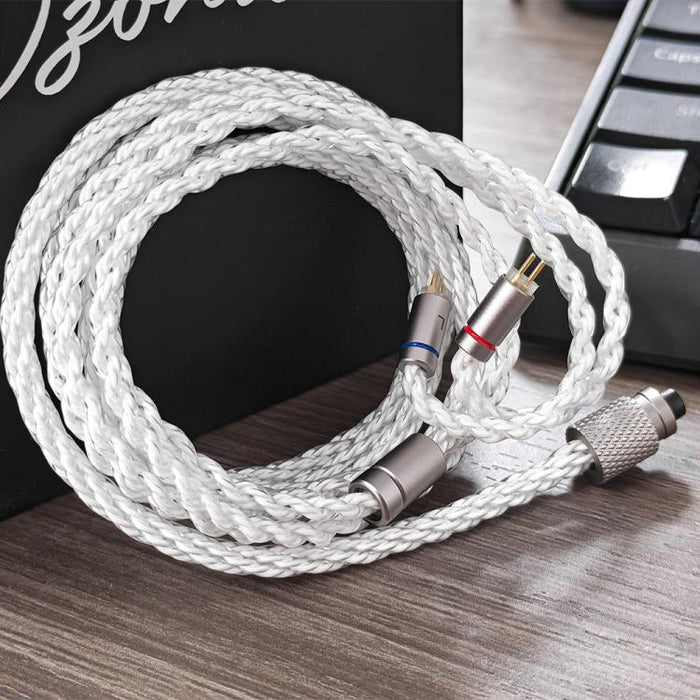 Cable para auriculares de doble pin mejorado con cobre monocristalino, longitud: 1,2 m, 3.5mm+4.4mm, 3.5mm+4.4mm+Type-C