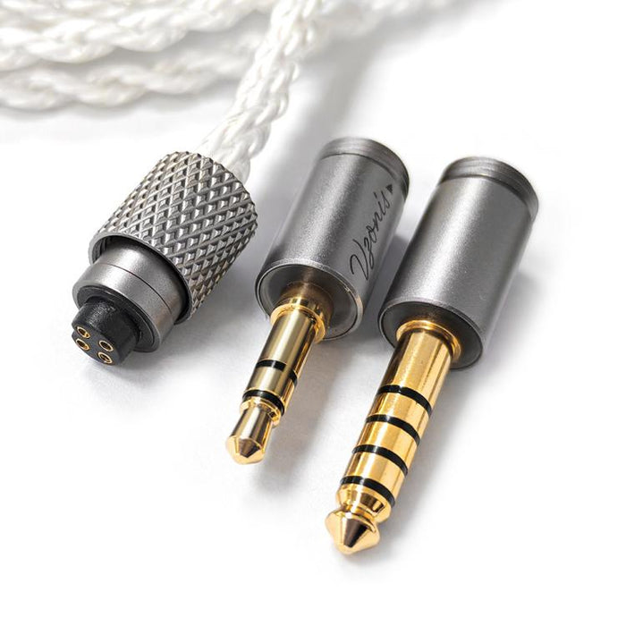 Cable para auriculares de doble pin mejorado con cobre monocristalino, longitud: 1,2 m, 3.5mm+4.4mm, 3.5mm+4.4mm+Type-C
