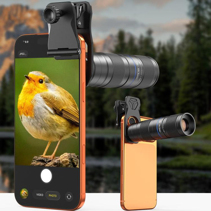 Kit de teleobjetivo APEXEL TeleZoom con zoom 5-10X para smartphone con clip universal todo en uno., APL-T5-10X