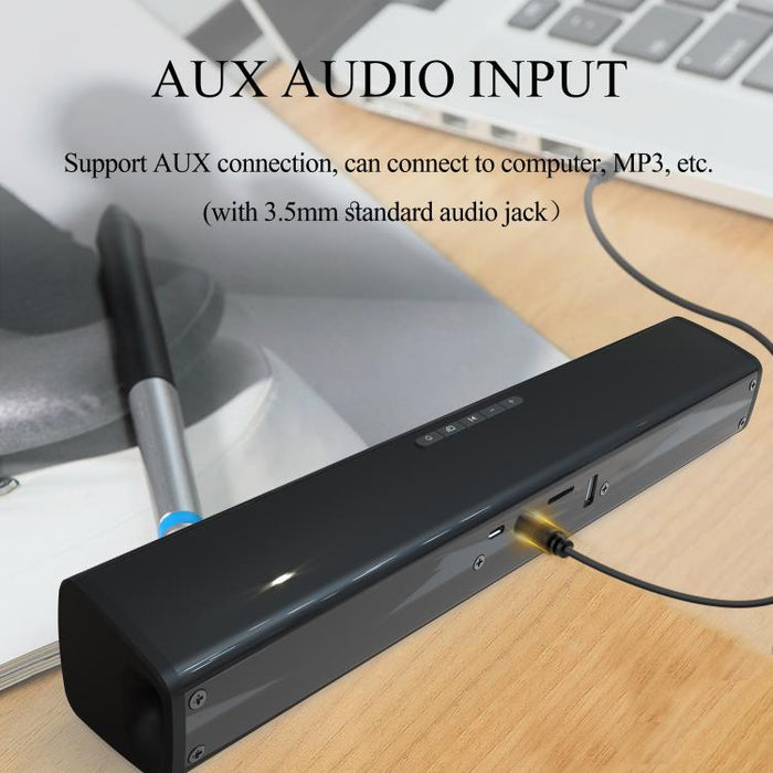 Altavoz Bluetooth con subwoofer y sonido envolvente dual para ordenador, BS-28A