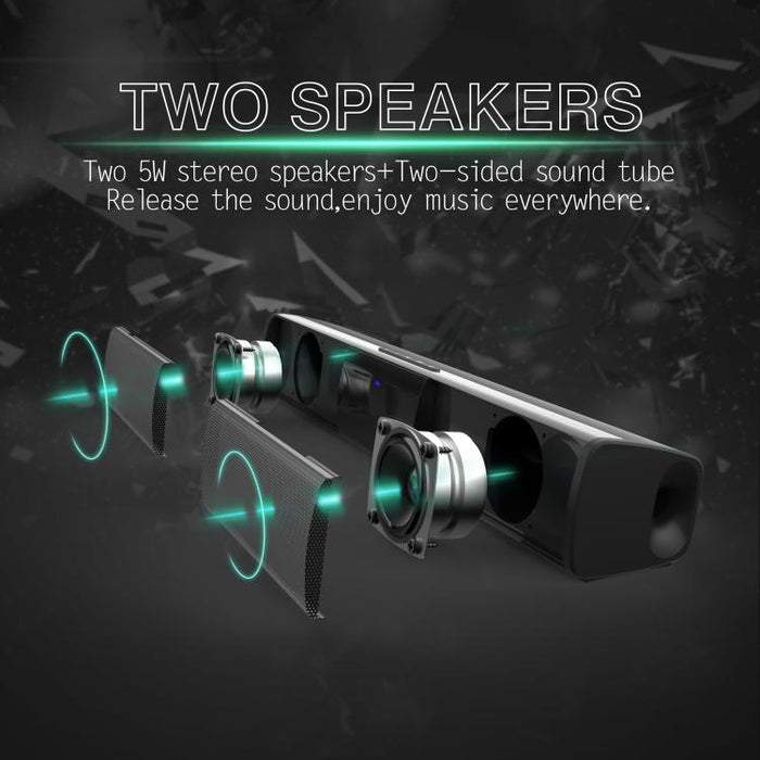 Altavoz Bluetooth con subwoofer y sonido envolvente dual para ordenador, BS-28A