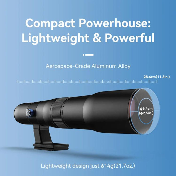Kit de teleobjetivo APEXEL TeleCular 50x para smartphone con trípode de rótula de 360 grados y enfoque interno., APL-T50X
