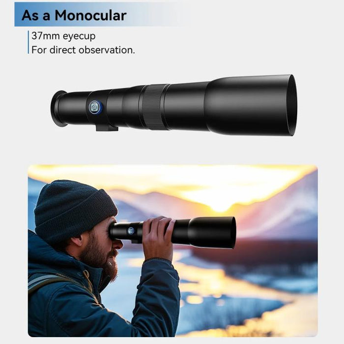 Kit de teleobjetivo APEXEL TeleCular 50x para smartphone con trípode de rótula de 360 grados y enfoque interno., APL-T50X