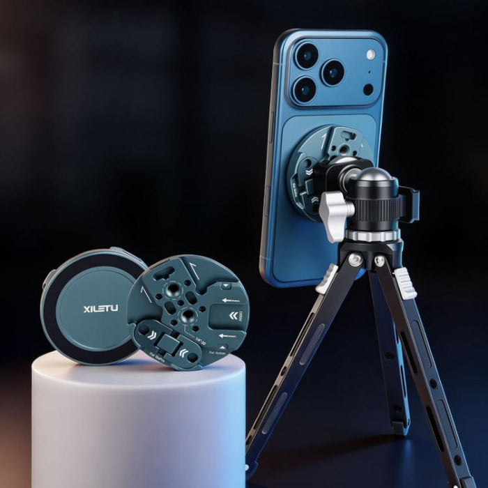 Soporte magnético todo en uno XILETU para teléfono con tornillo de 1/4 de pulgada, compatible con ARRI, GoPro, Action, zapata fría e interfaces NATO., MI-1, MI-1+XJ-28 Bracket, MI-1+MC-22S Gimbal+XT-18S Tripod