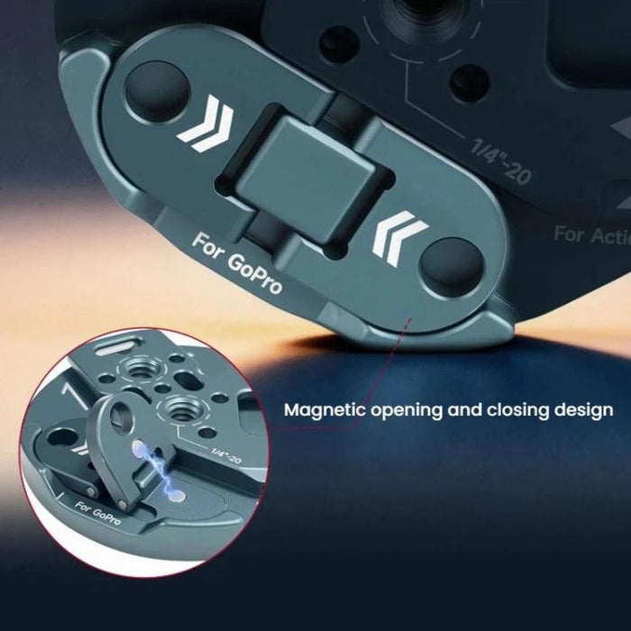 Soporte magnético todo en uno XILETU para teléfono con tornillo de 1/4 de pulgada, compatible con ARRI, GoPro, Action, zapata fría e interfaces NATO., MI-1, MI-1+XJ-28 Bracket, MI-1+MC-22S Gimbal+XT-18S Tripod