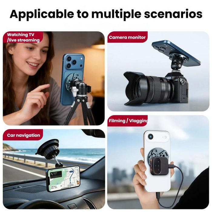 Soporte magnético todo en uno XILETU para teléfono con tornillo de 1/4 de pulgada, compatible con ARRI, GoPro, Action, zapata fría e interfaces NATO., MI-1, MI-1+XJ-28 Bracket, MI-1+MC-22S Gimbal+XT-18S Tripod