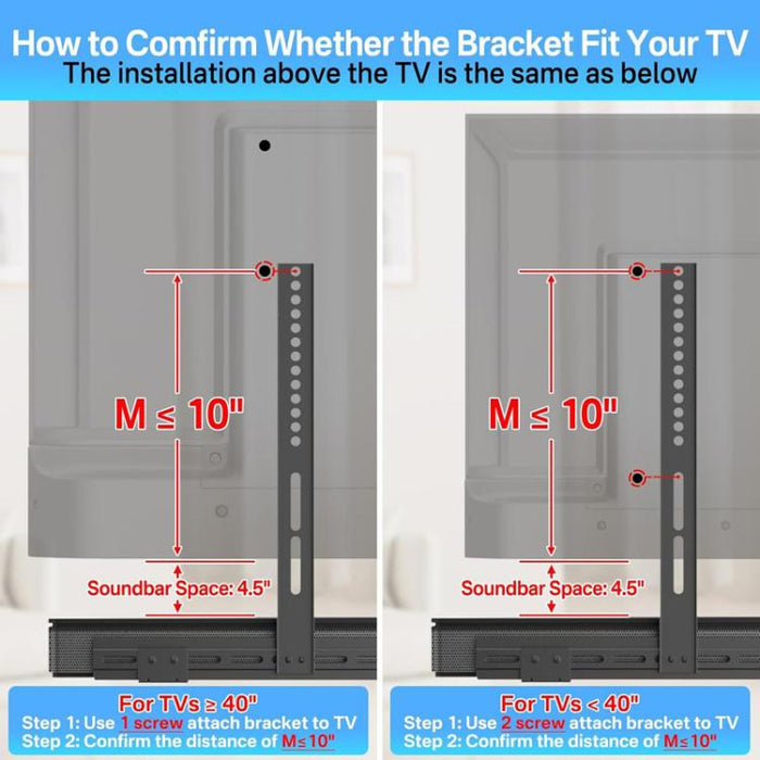 JJ-9452-B-0 Soporte de pared para barra de sonido larga sin perforaciones, para conectar altavoces y TV., JJ-9452-B-0