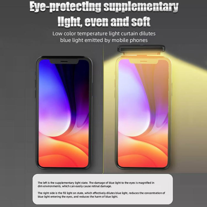Lámpara portátil magnética para teléfono móvil con protección ocular para lectura nocturna