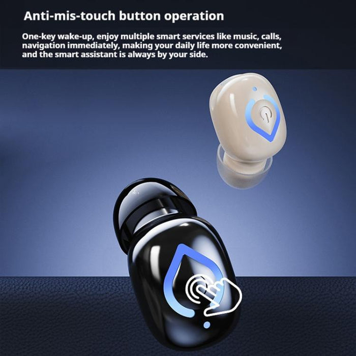 Auriculares Bluetooth intrauditivos V08 Mini Button con resistencia al agua IPX3 y un solo auricular.