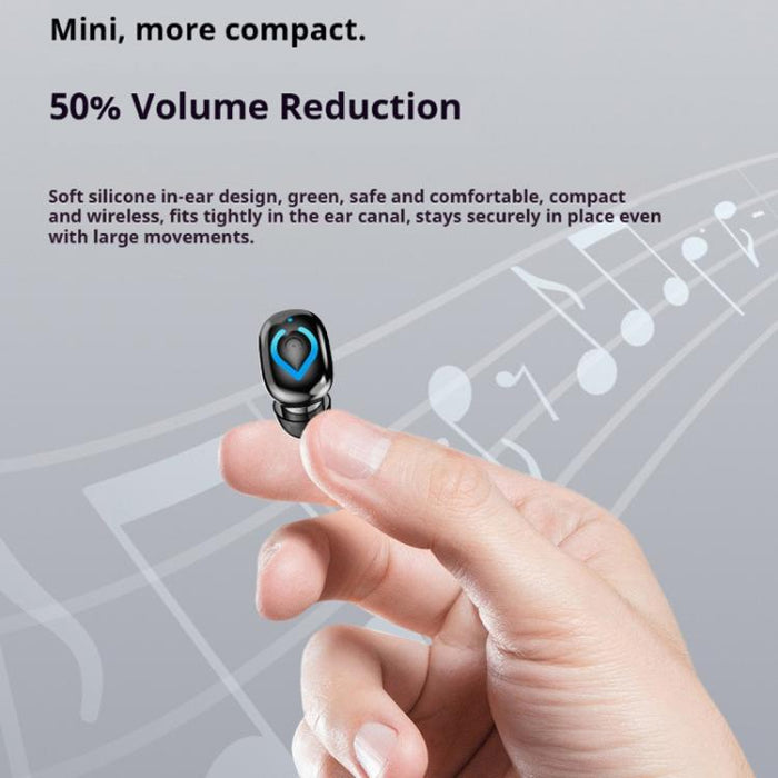Auriculares Bluetooth intrauditivos V08 Mini Button con resistencia al agua IPX3 y un solo auricular.