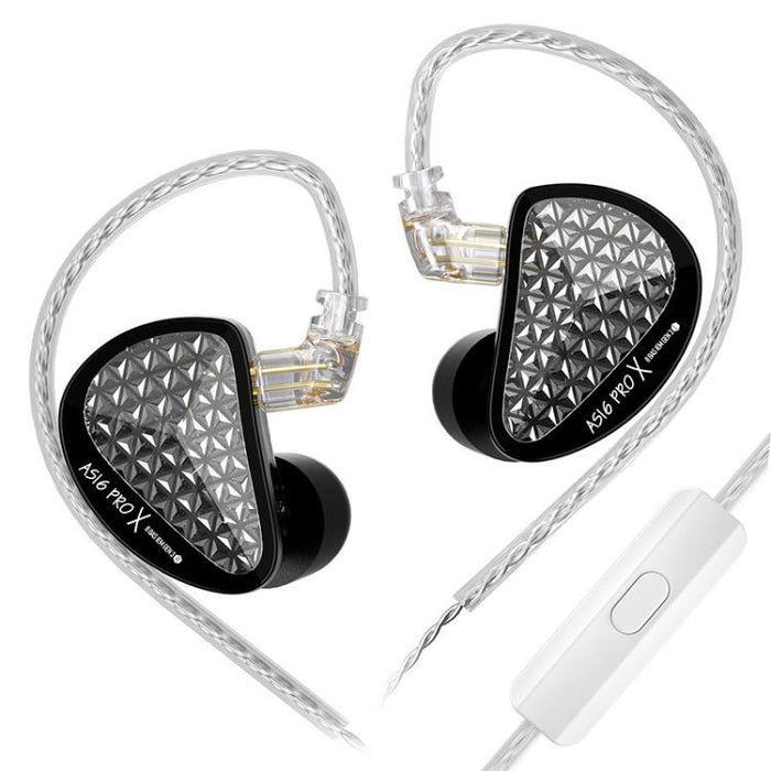 Auriculares intrauditivos de alta fidelidad KZ AS16 PRO X 16BA con cable de 1,2 m., Standard, With Mic