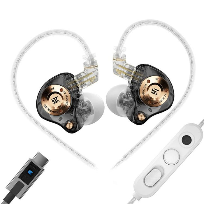 Auriculares con cable KZ EDZ de 1,2 m con controlador dinámico de ultraexcursión y banda ultraancha + sistema de amortiguación de doble etapa., Black 3.5mm, Black 3.5mm With Mic, Black Type-C Sound Card, White 3.5mm, White 3.5mm With Mic               ...
