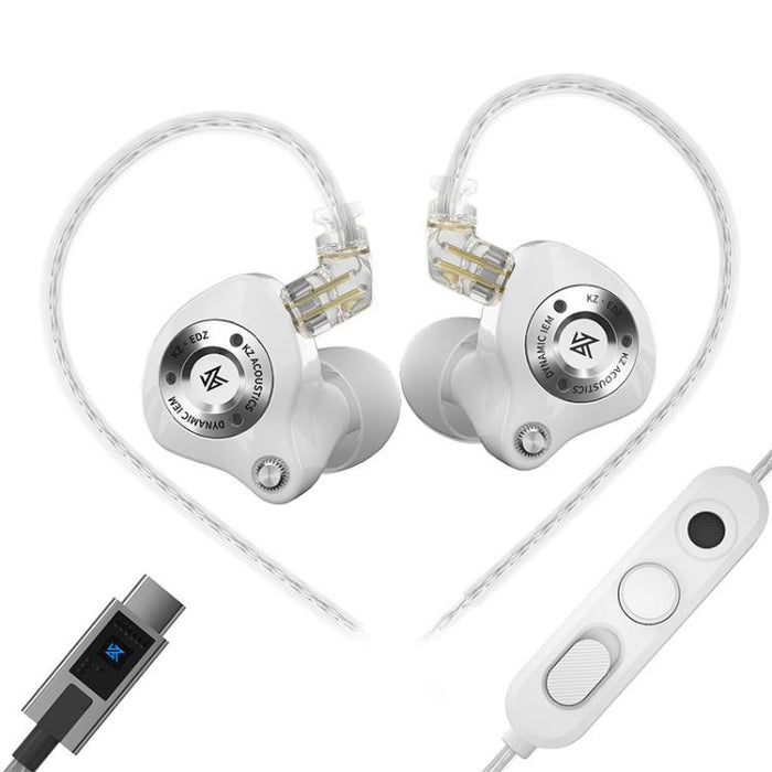 Auriculares con cable KZ EDZ de 1,2 m con controlador dinámico de ultraexcursión y banda ultraancha + sistema de amortiguación de doble etapa., Black 3.5mm, Black 3.5mm With Mic, Black Type-C Sound Card, White 3.5mm, White 3.5mm With Mic               ...