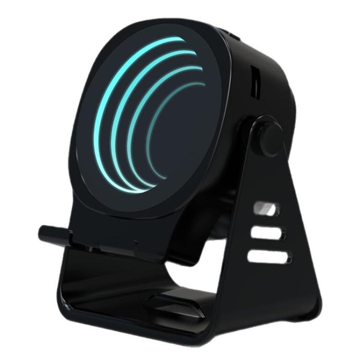 Altavoz inalámbrico de inducción con soporte para teléfono, altavoz Bluetooth multifuncional de escritorio con luz nocturna.