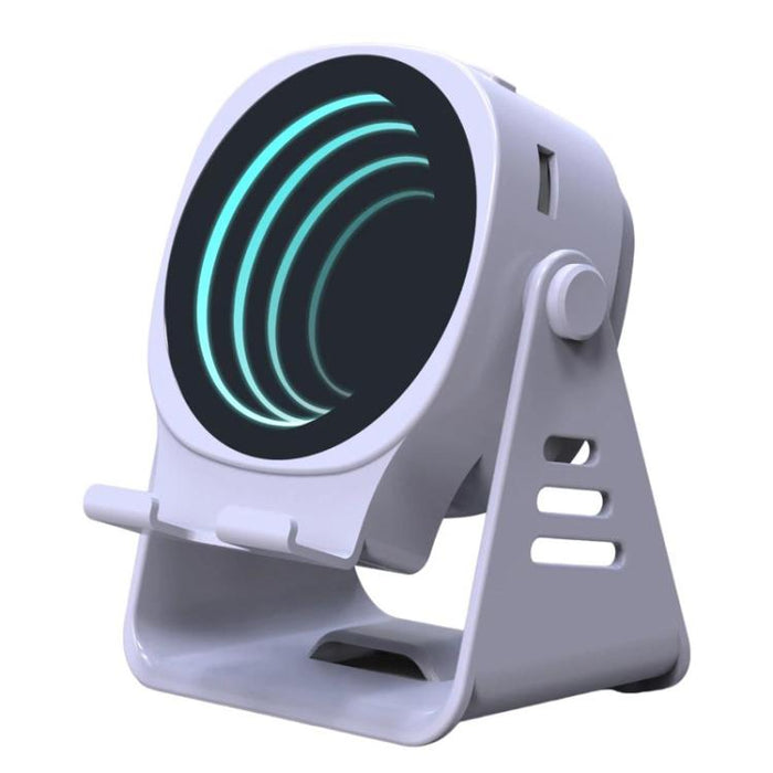 Altavoz inalámbrico de inducción con soporte para teléfono, altavoz Bluetooth multifuncional de escritorio con luz nocturna.
