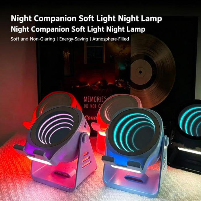 Altavoz inalámbrico de inducción con soporte para teléfono, altavoz Bluetooth multifuncional de escritorio con luz nocturna.