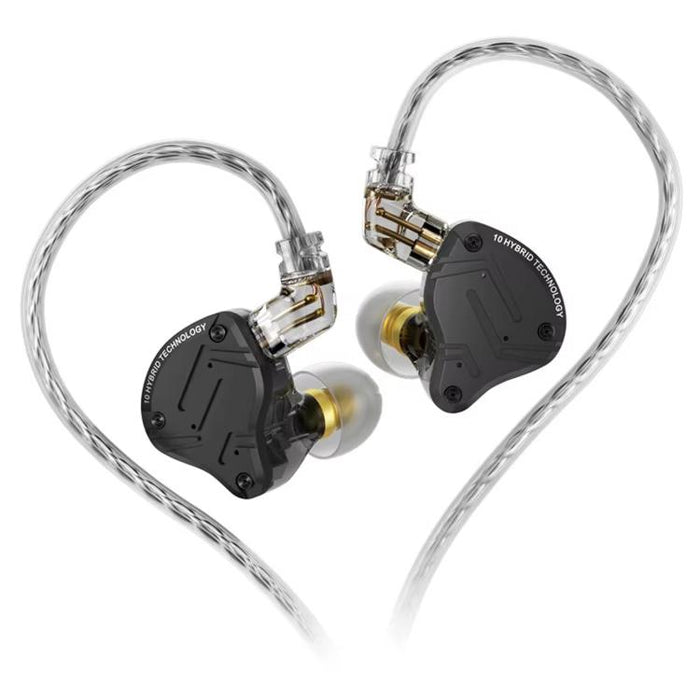 Auriculares con cable KZ-ZS10 PRO X de 10 transductores (dinámicos + armadura balanceada) y cable de 1,2 m., Without Mic, With Mic