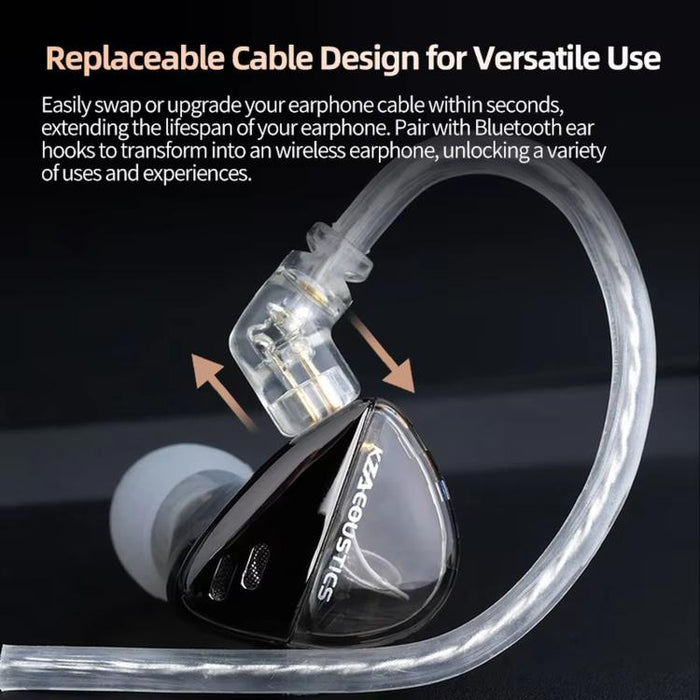 Auriculares intrauditivos con cable KZ X Angelears Libra, dinámicos, de alta fidelidad y banda ultraancha, con cable de 1,2 m., Black Balanced Standard, Black Balanced With Mic, Black High-Resolution Standard, Black High-Resolution With Mic            ...