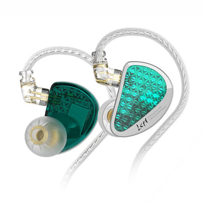 Auriculares intrauditivos con cable KZ-AS16 PRO de 1,2 m con 8 transductores y armadura balanceada pura., Green Standard, Green With Mic, Black Standard, Black With Mic