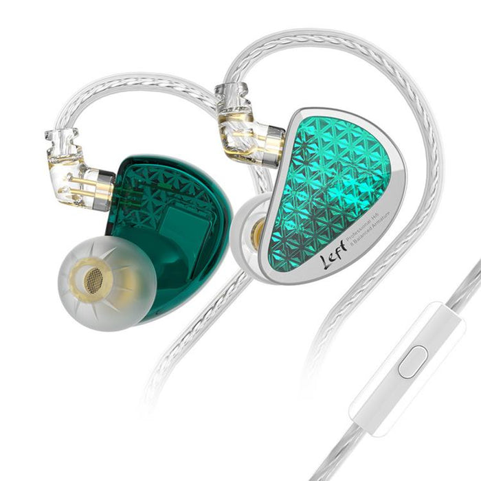 Auriculares intrauditivos con cable KZ-AS16 PRO de 1,2 m con 8 transductores y armadura balanceada pura., Green Standard, Green With Mic, Black Standard, Black With Mic
