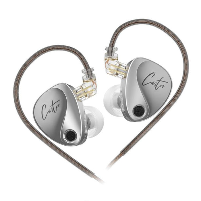 Auriculares intrauditivos con cable KZ-Castor de 1,2 m, ajustables, con doble controlador., No Mic, With Mic, Enhanced Bass No Mic, Enhanced Bass With Mic