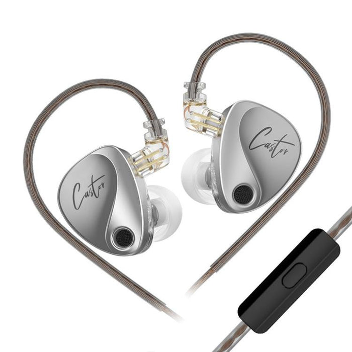 Auriculares intrauditivos con cable KZ-Castor de 1,2 m, ajustables, con doble controlador., No Mic, With Mic, Enhanced Bass No Mic, Enhanced Bass With Mic