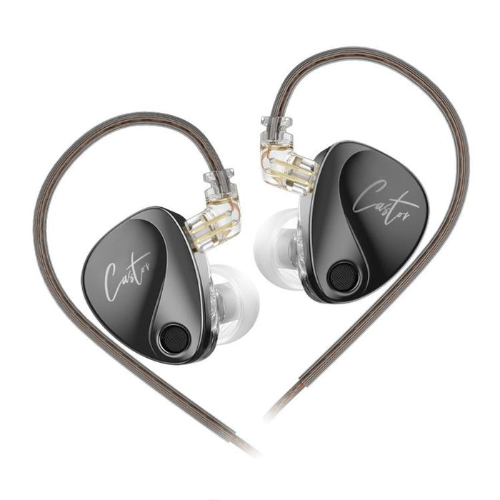 Auriculares intrauditivos con cable KZ-Castor de 1,2 m, ajustables, con doble controlador., No Mic, With Mic, Enhanced Bass No Mic, Enhanced Bass With Mic