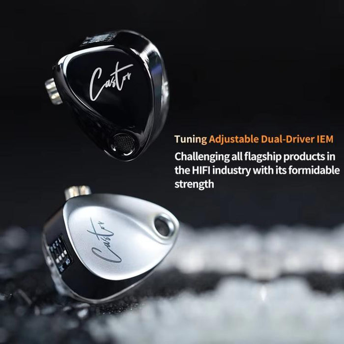 Auriculares intrauditivos con cable KZ-Castor de 1,2 m, ajustables, con doble controlador., No Mic, With Mic, Enhanced Bass No Mic, Enhanced Bass With Mic