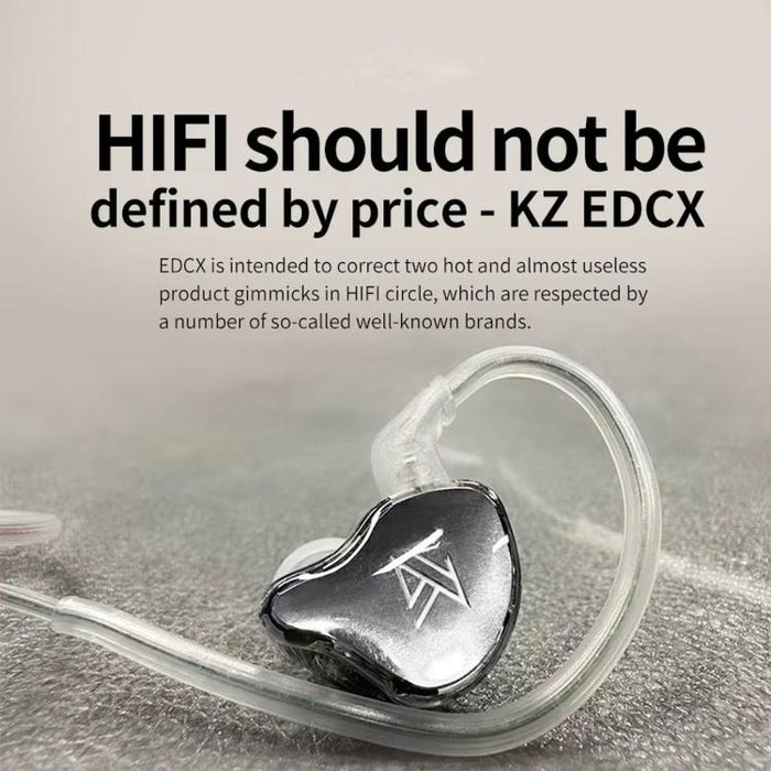 Auriculares intrauditivos dinámicos con cable KZ-EDCX de 1,2 m, Gray Standard, Gray With Mic, Green Standard, Green With Mic
