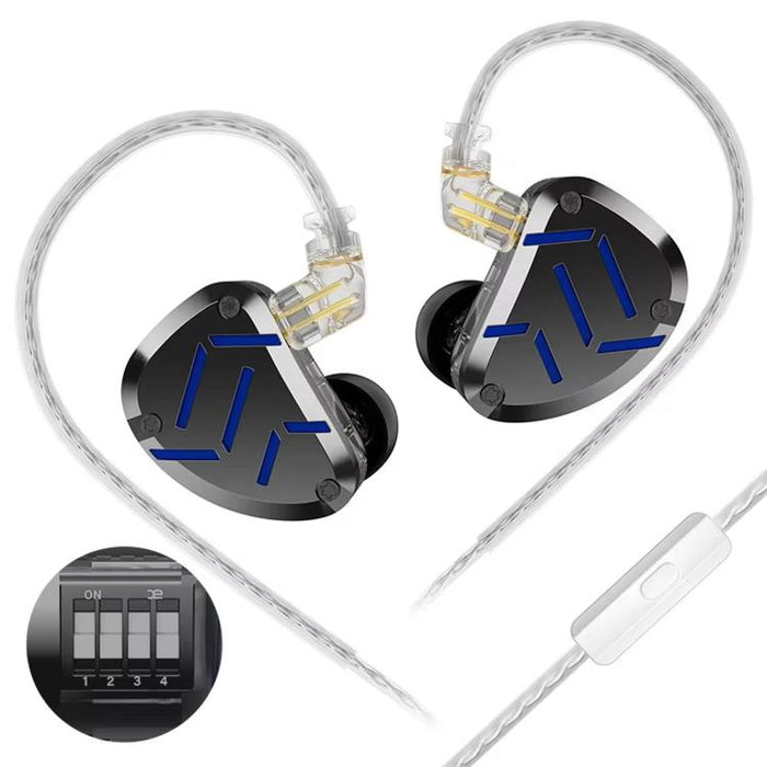 Auriculares intrauditivos con cable KZ-ZAT de 1,2 m con 1 controlador dinámico y 8 controladores de armadura balanceada. Auriculares de monitorización de escenario de alta fidelidad., Standard, With Mic