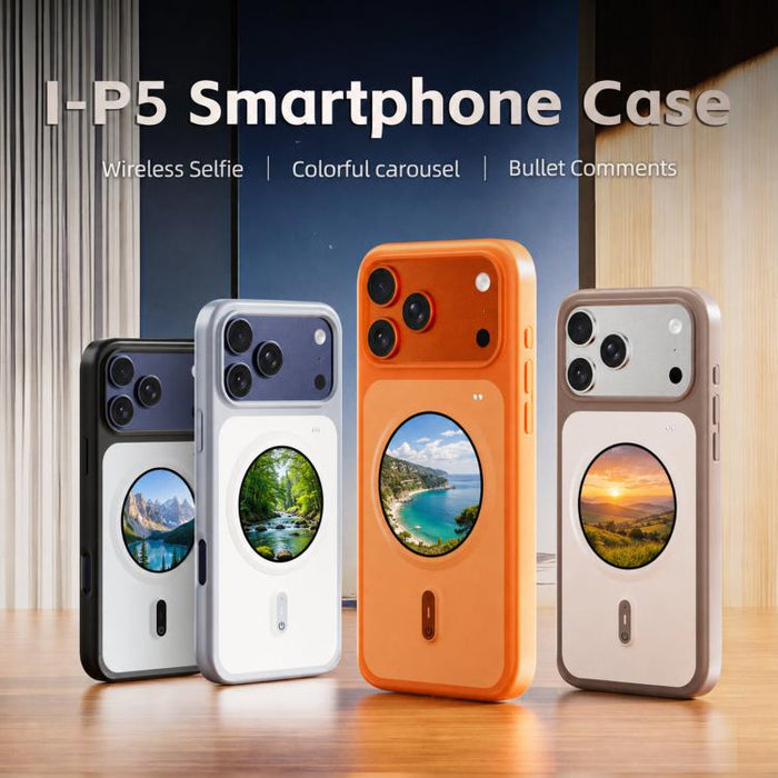 Funda para iPhone 17 Pro Max de 1,85 pulgadas con pantalla redonda a color HD, funda para smartphone con proyección de pantalla DIY.