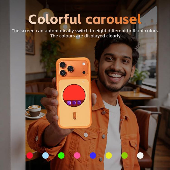 Funda para iPhone 17 Pro Max de 1,85 pulgadas con pantalla redonda a color HD, funda para smartphone con proyección de pantalla DIY.