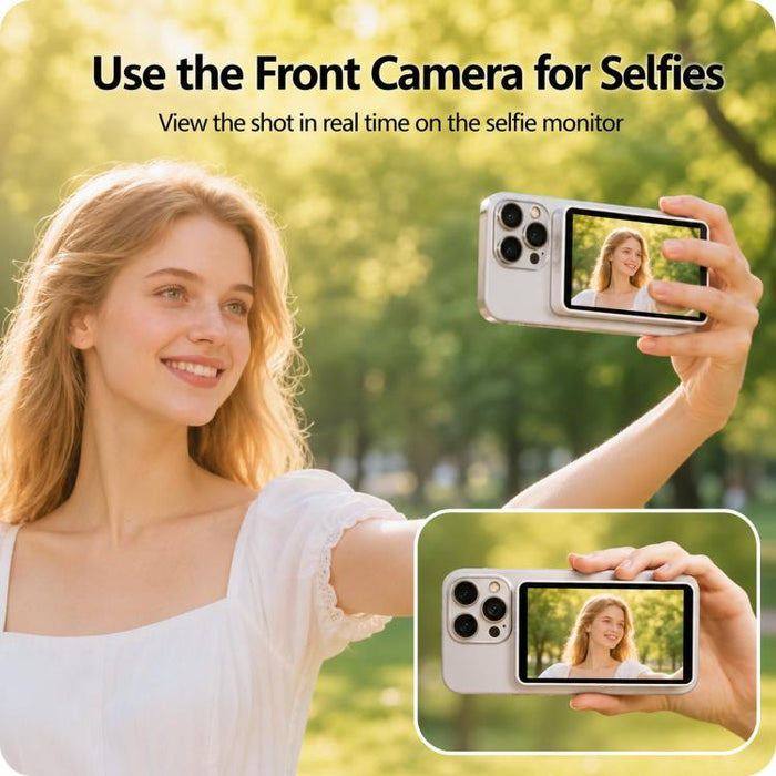 Pantalla magnética para selfies, dispositivo de duplicación de pantalla para teléfono, cámara trasera, monitor de visualización inalámbrico