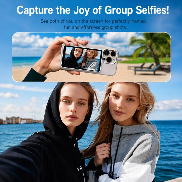 Pantalla magnética para selfies, dispositivo de duplicación de pantalla para teléfono, cámara trasera, monitor de visualización inalámbrico