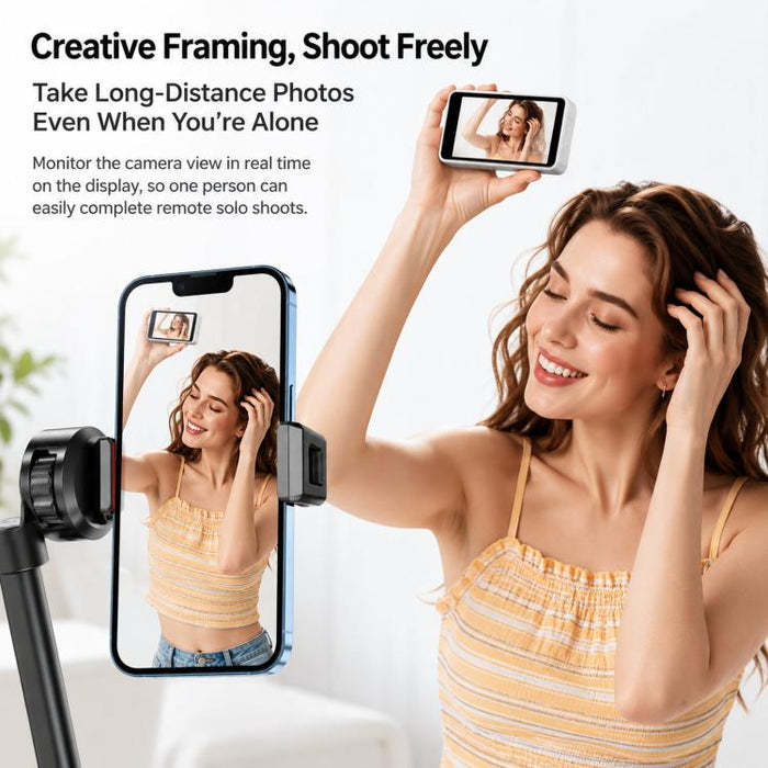 Pantalla magnética para selfies, dispositivo de duplicación de pantalla para teléfono, cámara trasera, monitor de visualización inalámbrico