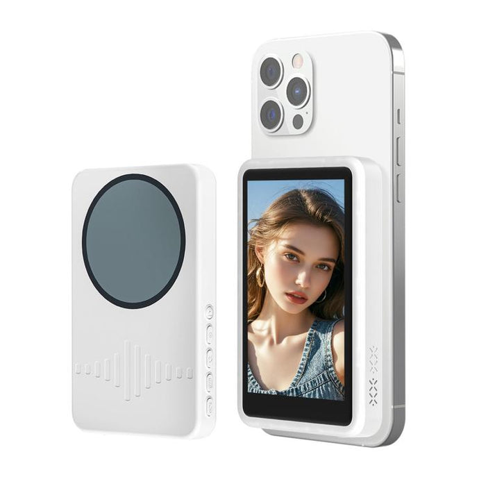 Dispositivo de duplicación de pantalla inalámbrica trasera para smartphone con luz de relleno, pantalla magnética Bluetooth para selfies en exteriores