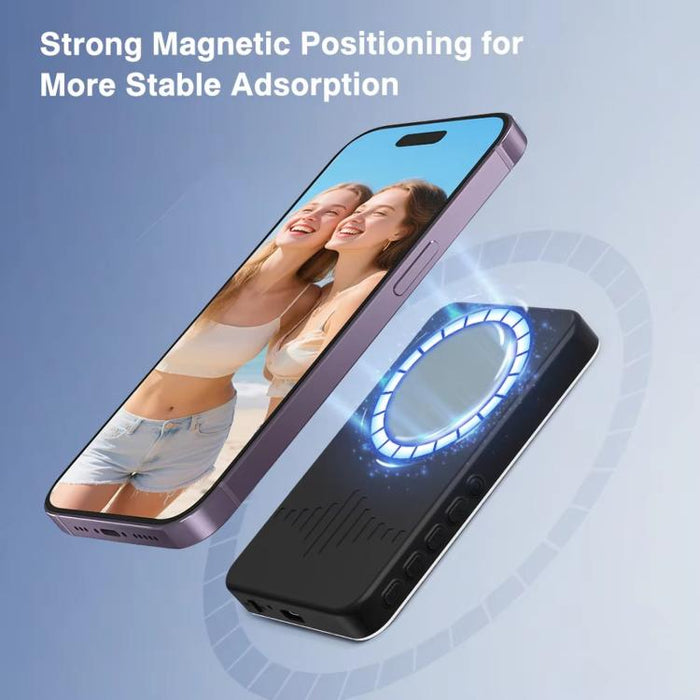 Dispositivo de duplicación de pantalla inalámbrica trasera para smartphone con luz de relleno, pantalla magnética Bluetooth para selfies en exteriores