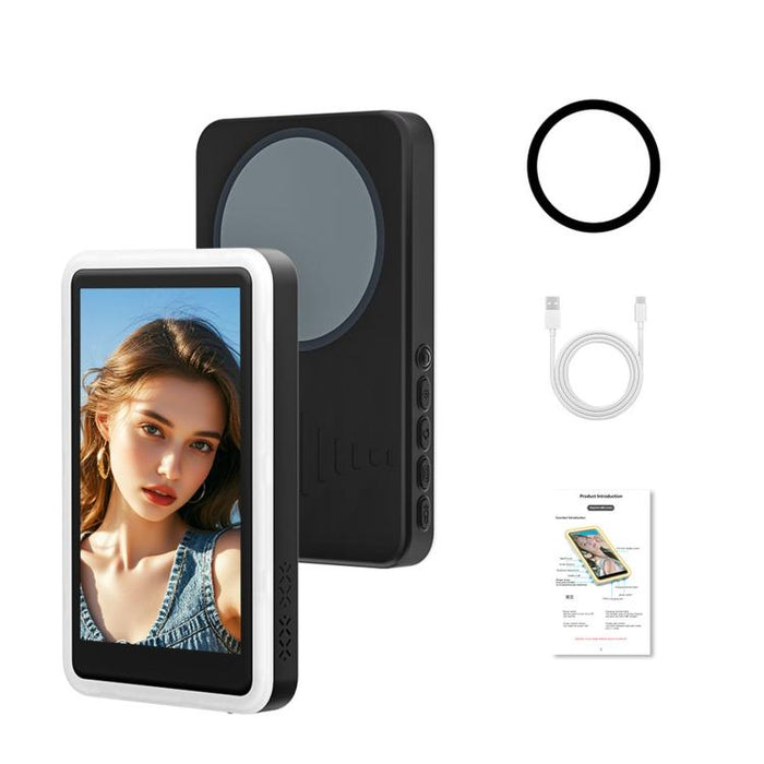 Dispositivo de duplicación de pantalla inalámbrica trasera para smartphone con luz de relleno, pantalla magnética Bluetooth para selfies en exteriores