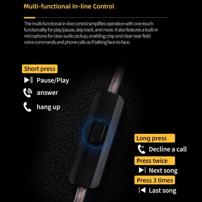 Auriculares intrauditivos dinámicos con cable KZ ZVX PRO de 1,2 m con graves profundos y sonido Hi-Fi., Standard, With Mic
