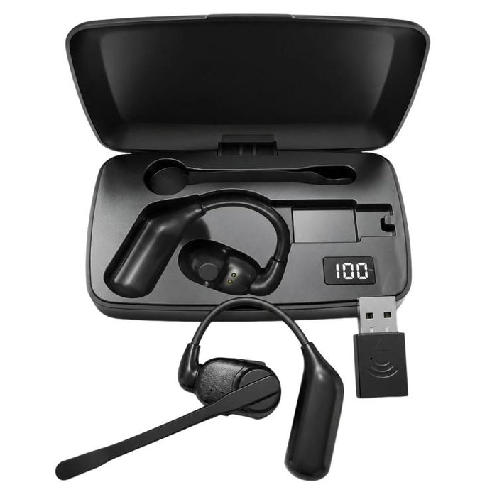 Auriculares Bluetooth giratorios con gancho para la oreja, cancelación de ruido HD y resistentes a la lluvia., V2